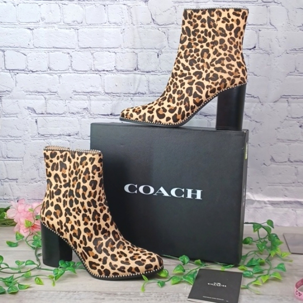 Coach Drea Beadchain Calfhair Bootie NIB